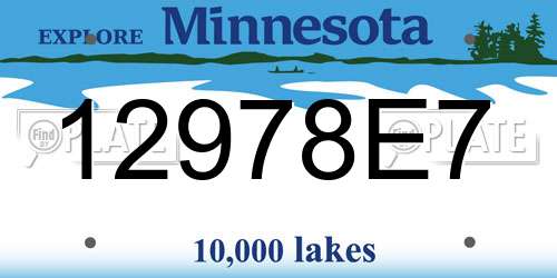 12978E7 Minnesota License Plate