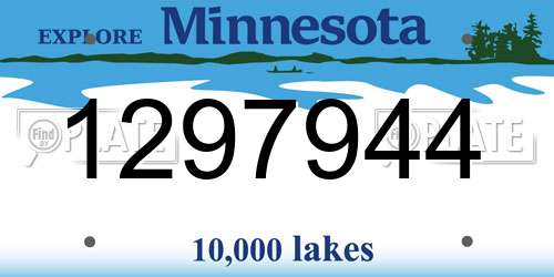 1297944 Minnesota License Plate