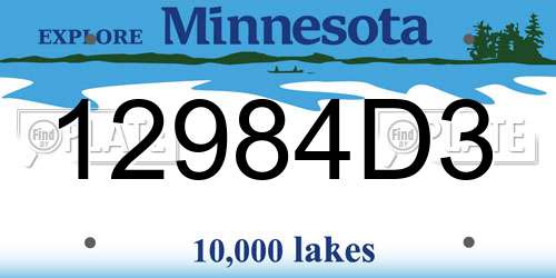 12984D3 Minnesota License Plate