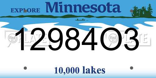 12984O3 Minnesota License Plate