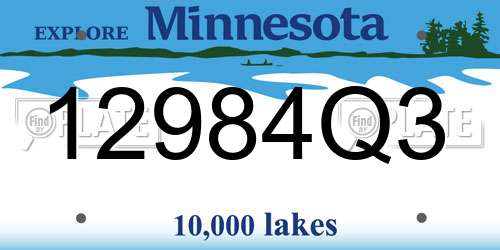 12984Q3 Minnesota License Plate