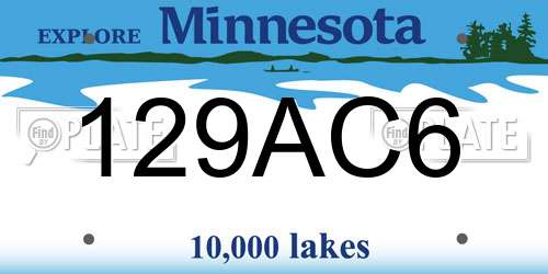 129AC6 Minnesota License Plate