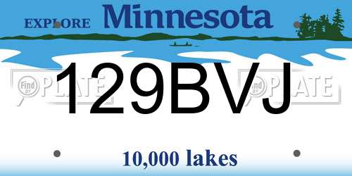 129BVJ Minnesota License Plate