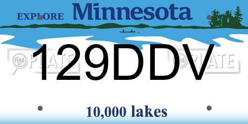 129DDV Minnesota License Plate