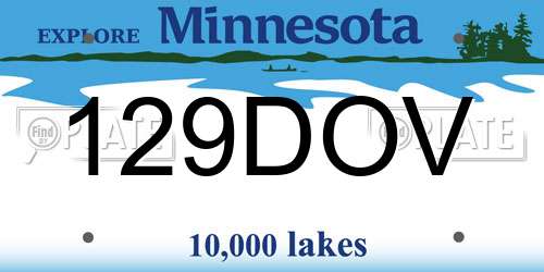 129DOV Minnesota License Plate