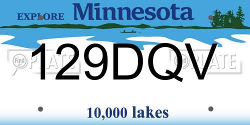 129DQV Minnesota License Plate