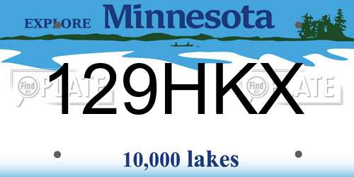 129HKX Minnesota License Plate