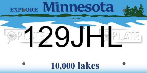 129JHL Minnesota License Plate