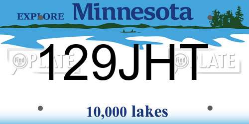 129JHT Minnesota License Plate