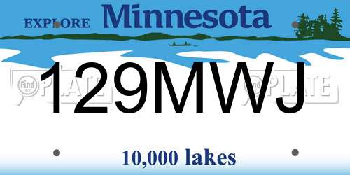 129MWJ Minnesota License Plate
