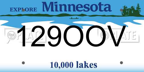 129OOV Minnesota License Plate