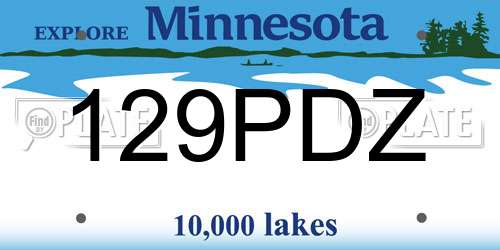 129PDZ Minnesota License Plate
