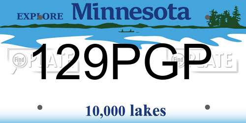 129PGP Minnesota License Plate