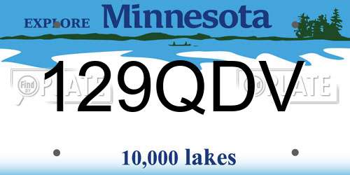 129QDV Minnesota License Plate