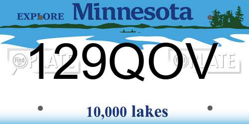129QOV Minnesota License Plate