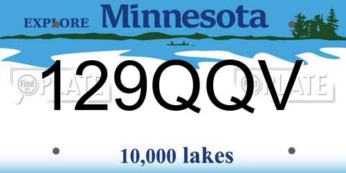 129QQV Minnesota License Plate