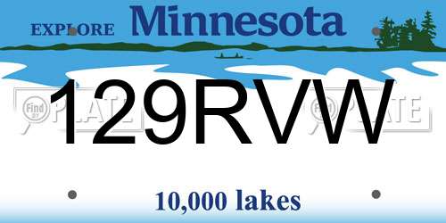 129RVW Minnesota License Plate