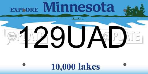 129UAD Minnesota License Plate