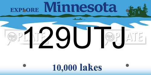 129UTJ Minnesota License Plate