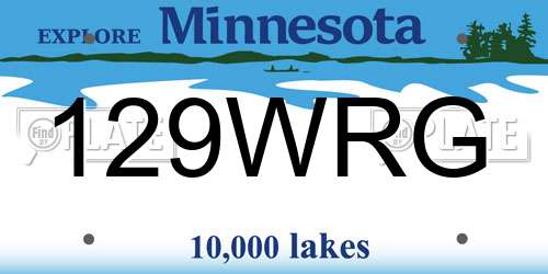 129WRG Minnesota License Plate