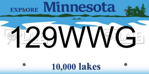129WWG Minnesota License Plate