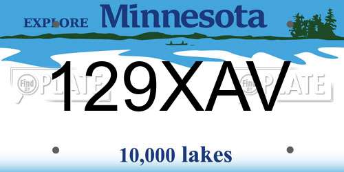 129XAV Minnesota License Plate