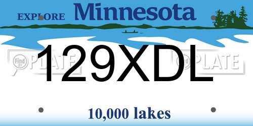 129XDL Minnesota License Plate