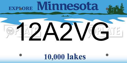 12A2VG Minnesota License Plate