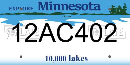 12AC402 Minnesota License Plate