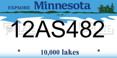 12AS482 Minnesota License Plate