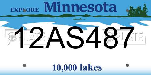 12AS487 Minnesota License Plate