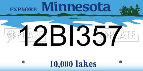 12BI357 Minnesota License Plate