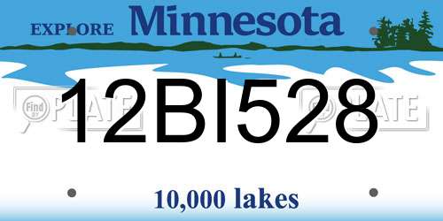12BI528 Minnesota License Plate