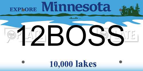 12BOSS Minnesota License Plate