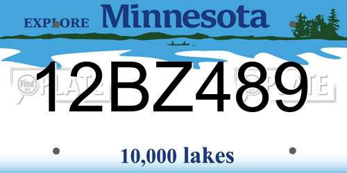 12BZ489 Minnesota License Plate