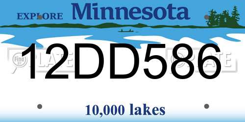 12DD586 Minnesota License Plate