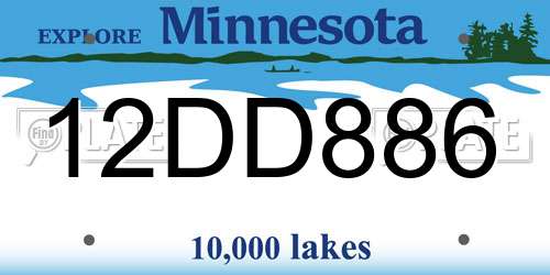 12DD886 Minnesota License Plate