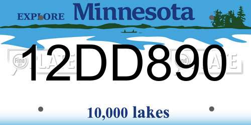 12DD890 Minnesota License Plate
