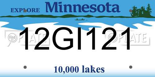 12GI121 Minnesota License Plate