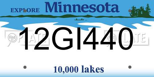 12GI440 Minnesota License Plate