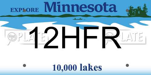 12HFR Minnesota License Plate