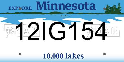 12IG154 Minnesota License Plate