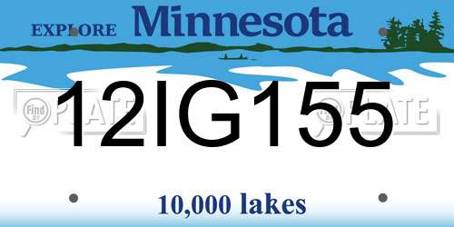 12IG155 Minnesota License Plate