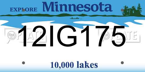 12IG175 Minnesota License Plate