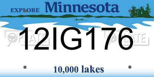 12IG176 Minnesota License Plate