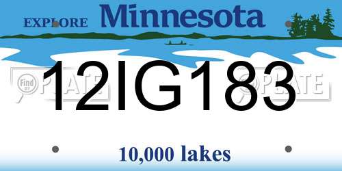 12IG183 Minnesota License Plate