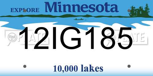12IG185 Minnesota License Plate