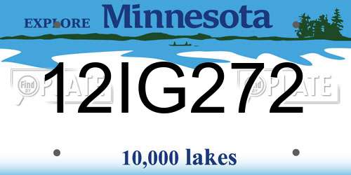 12IG272 Minnesota License Plate