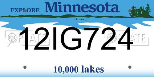 12IG724 Minnesota License Plate
