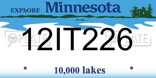 12IT226 Minnesota License Plate
